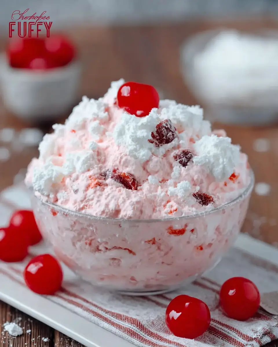 A delicious plate of Cherry Fluff Delight