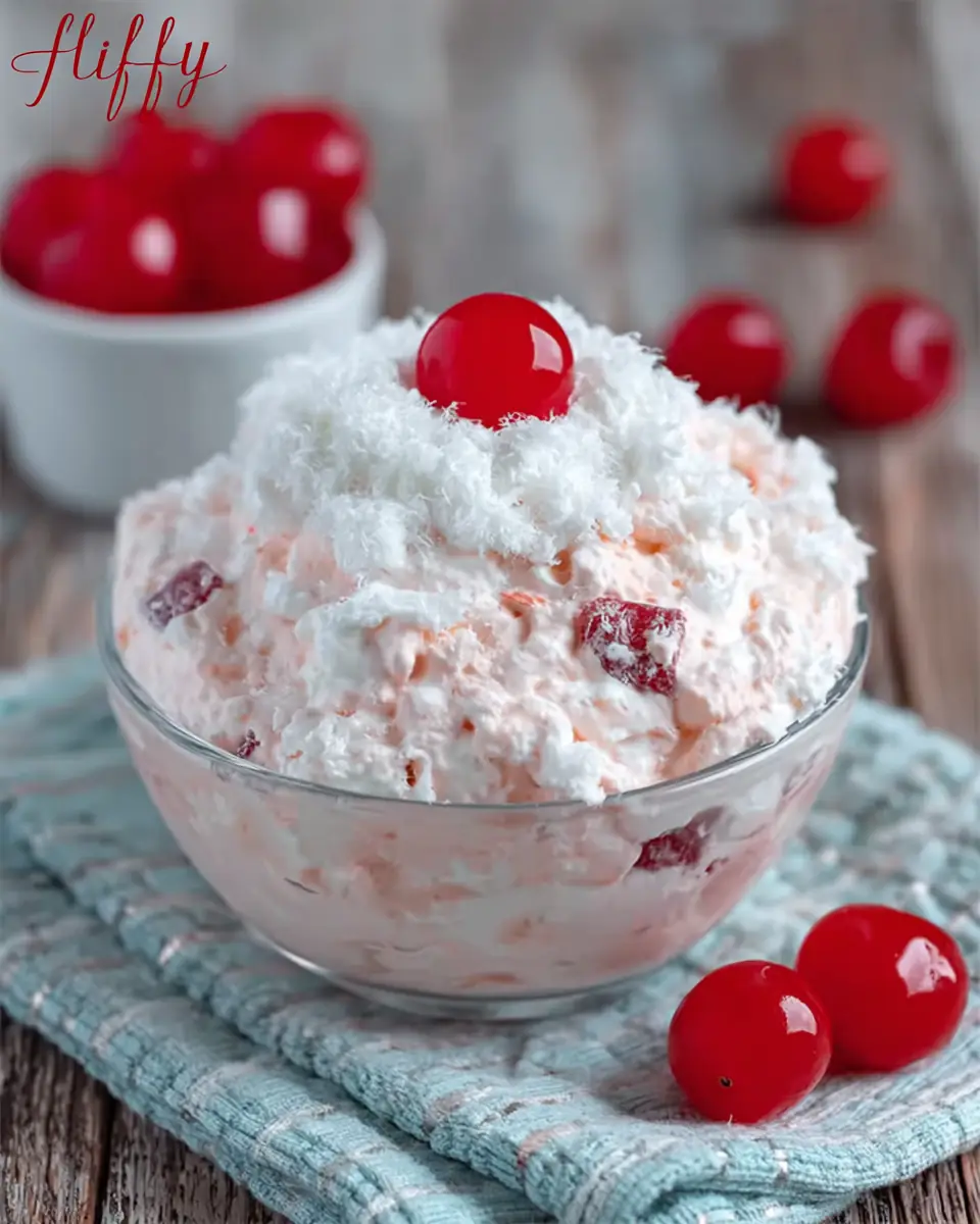 A delicious plate of Cherry Fluff Delight