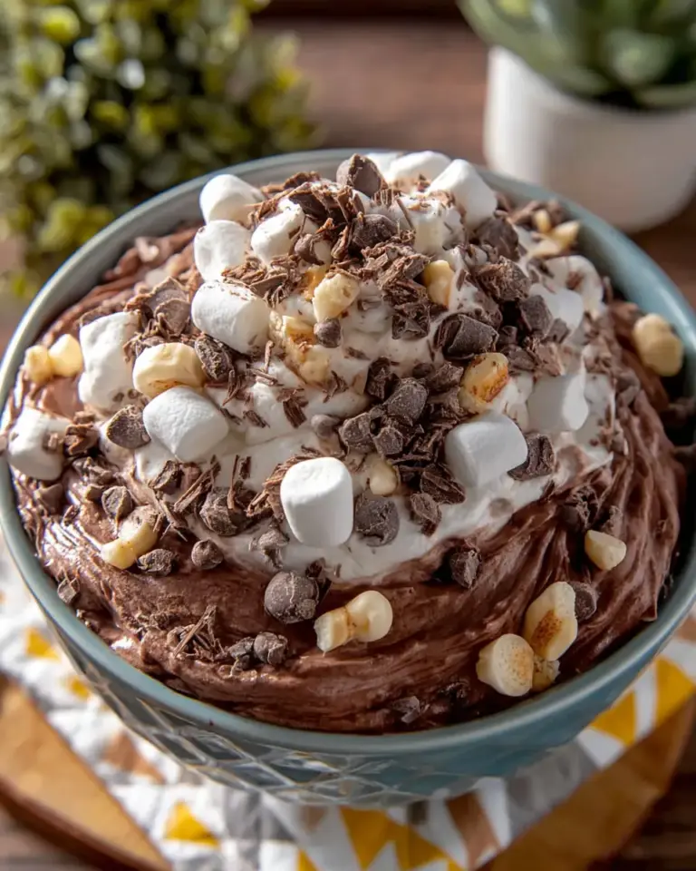 A delicious plate of Chocolate Fluff Salad