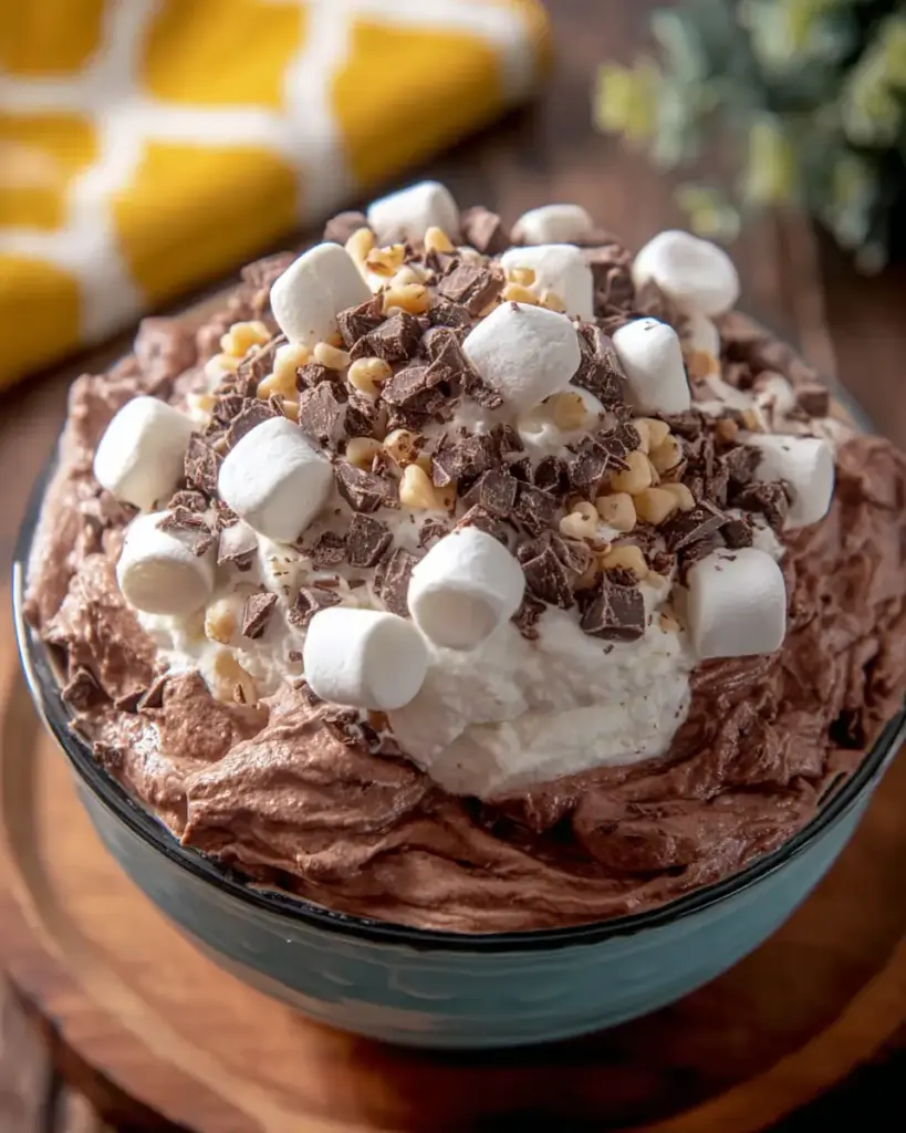 A delicious plate of Chocolate Fluff Salad