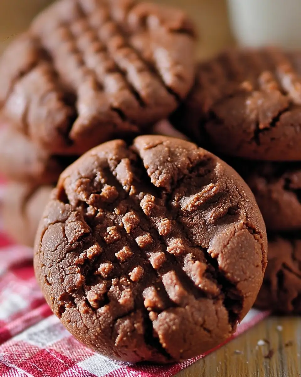 A delicious plate of Chocolate Peanut Butter Cookies
