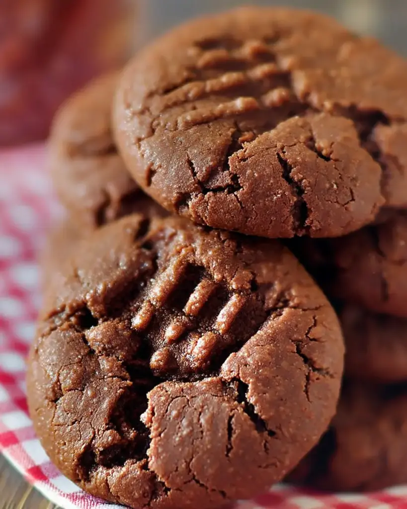A delicious plate of Chocolate Peanut Butter Cookies