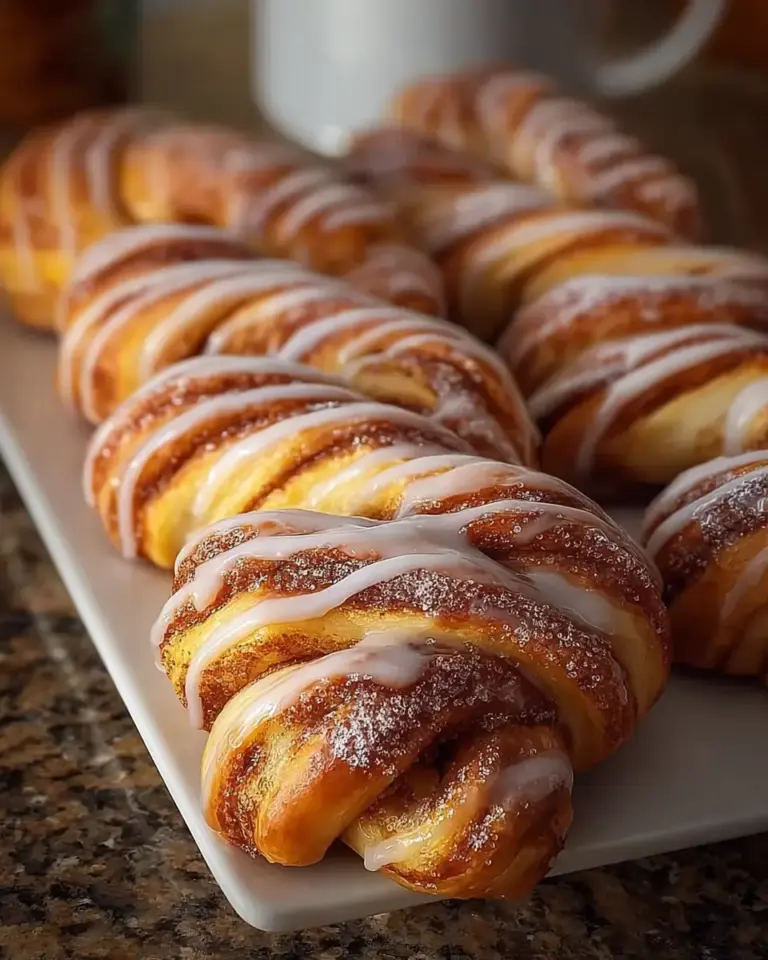 A delicious plate of Cinnamon Roll Bread Twists