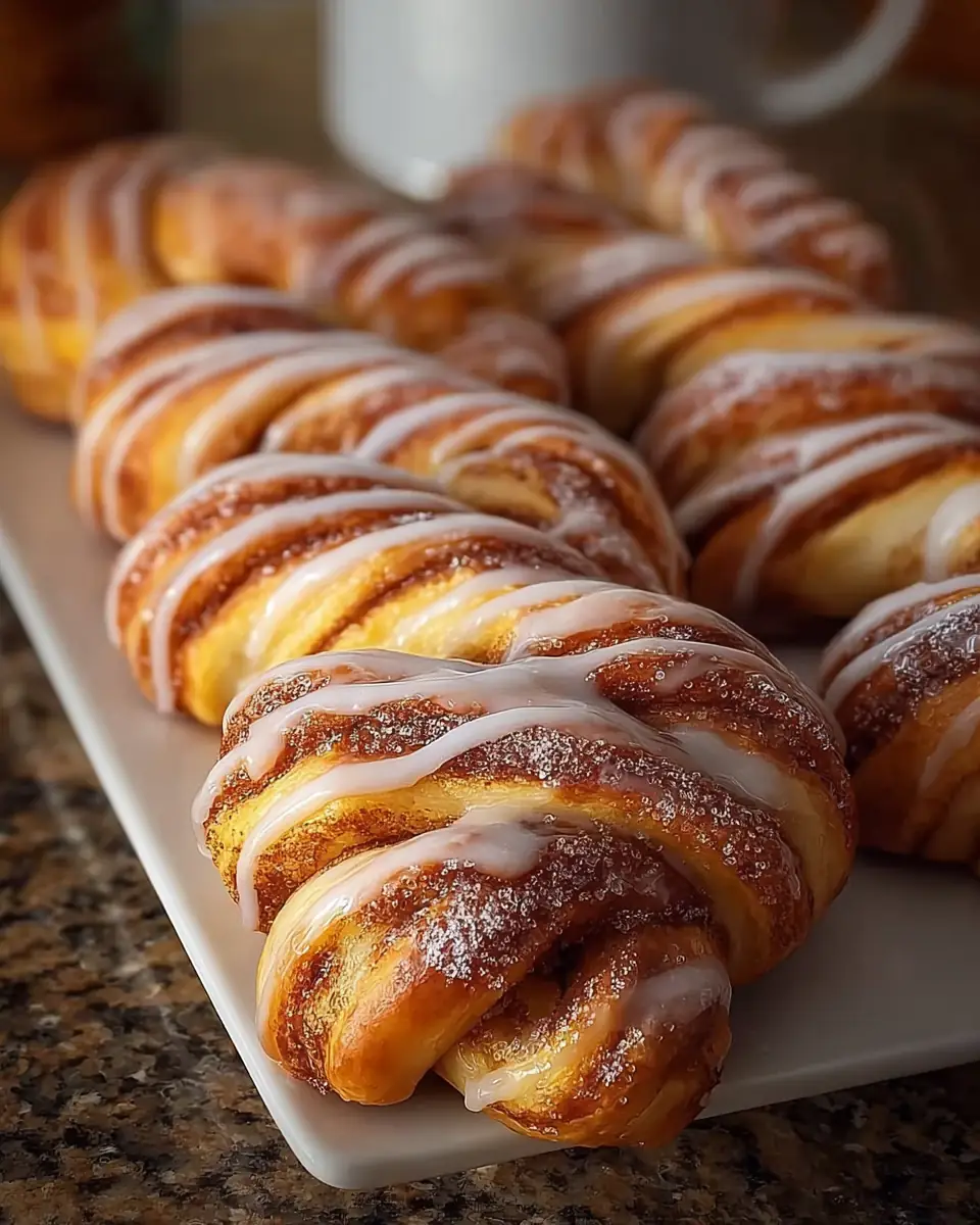 A delicious plate of Cinnamon Roll Bread Twists