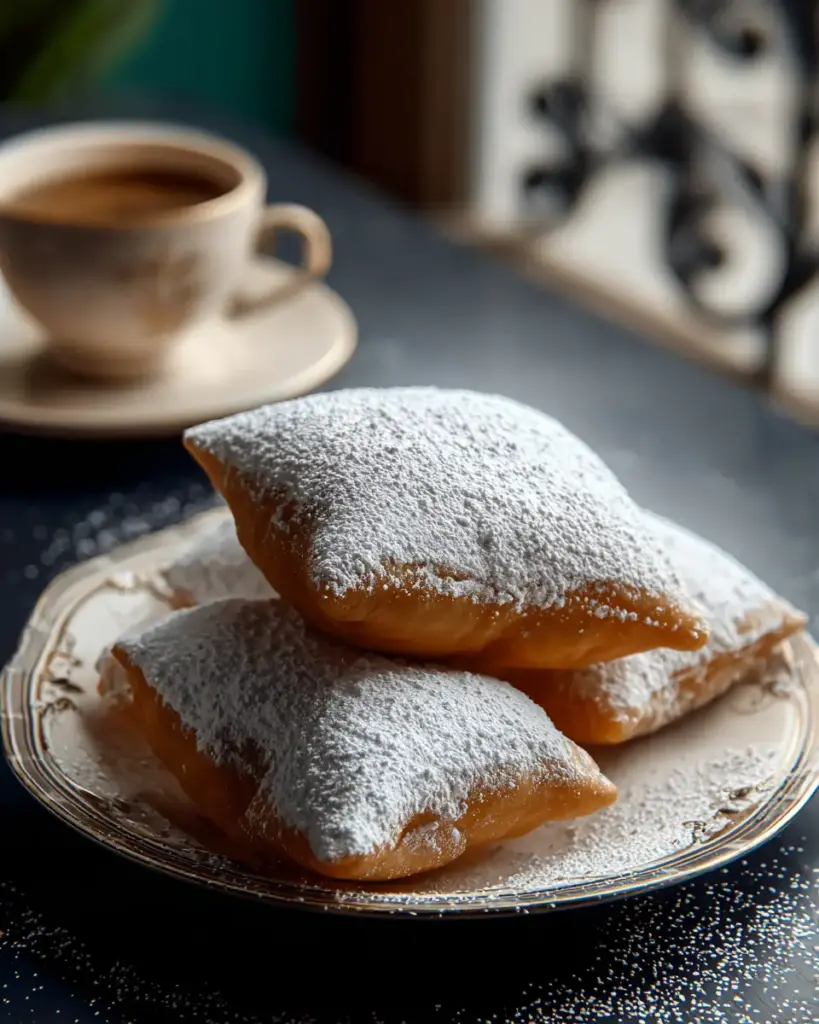 A delicious plate of Classic New Orleans Beignets