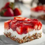 A delicious plate of Classic Strawberry Pretzel Salad