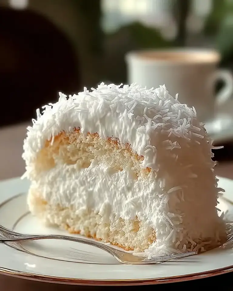 A delicious plate of Coconut Cloud Cake Recipe