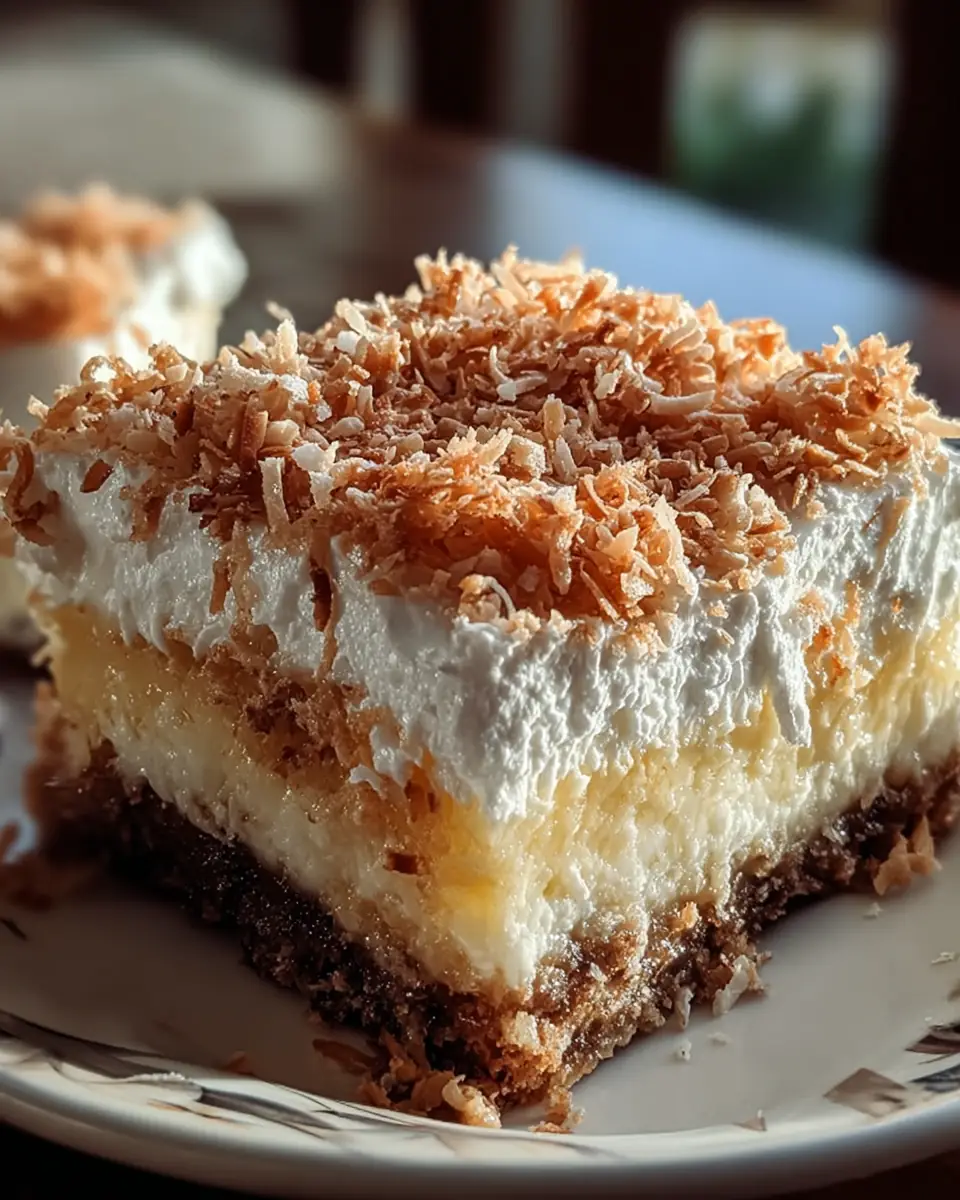 A delicious plate of Coconut Cream Dream Bars