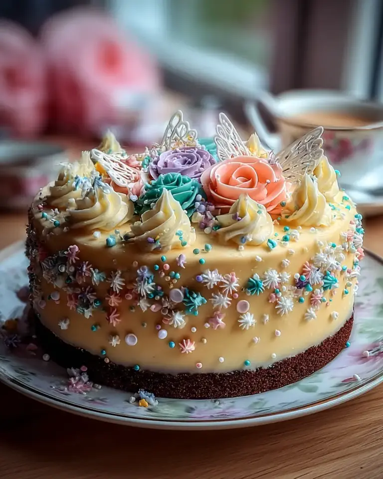 A delicious plate of Confetti Spring Cake