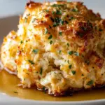 A delicious plate of Crab Stuffed Cheddar Bay Biscuits with Lemon Butter Sauce