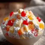 A delicious plate of Creamy Fruit Fluff Salad