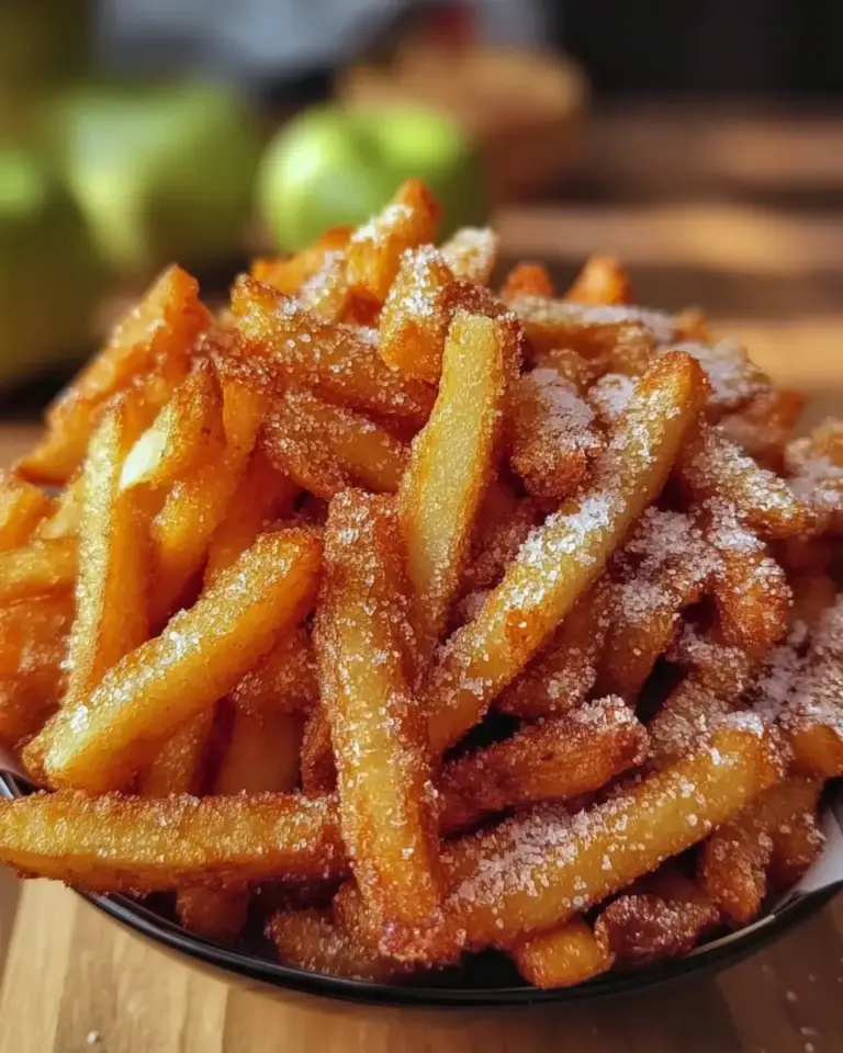 A delicious plate of Crispy Air Fryer Apple Fries