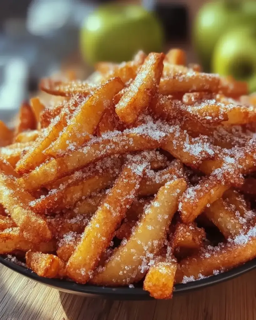 A delicious plate of Crispy Air Fryer Apple Fries