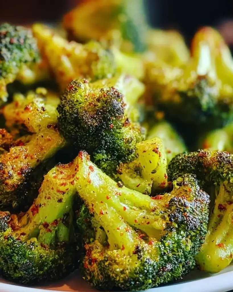 A delicious plate of Crispy Air Fryer Broccoli