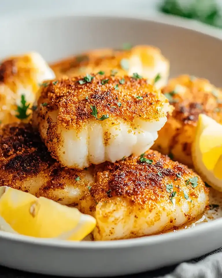 A delicious plate of Crispy Air Fryer Cod Filet Delight