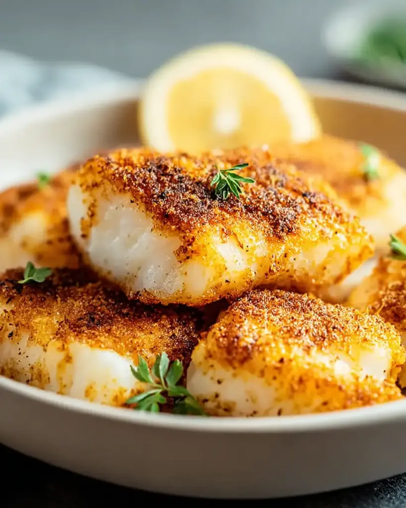 A delicious plate of Crispy Air Fryer Cod Filet Delight