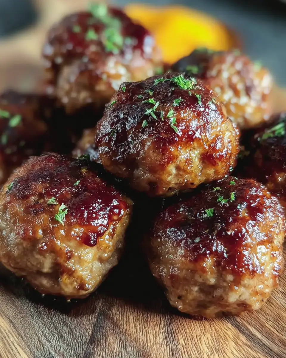 A delicious plate of Crispy Air Fryer Meatballs Recipe Easy Juicy Tender Centers