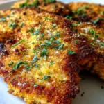 A delicious plate of Crispy Air Fryer Parmesan Crusted Chicken