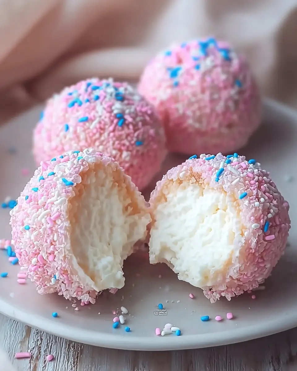 A delicious plate of Crispy Cotton Candy Cheesecake Bombs for Sweet Nostalgia
