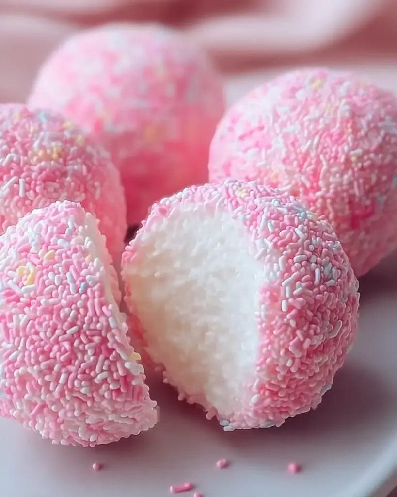 A delicious plate of Crispy Cotton Candy Cheesecake Bombs for Sweet Nostalgia