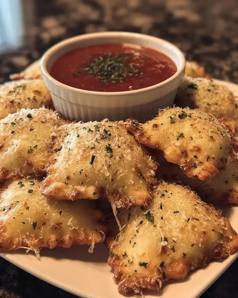 A delicious plate of Crispy Ravioli Appetizer Delivers 5 Ultimate Cheesy Bites.