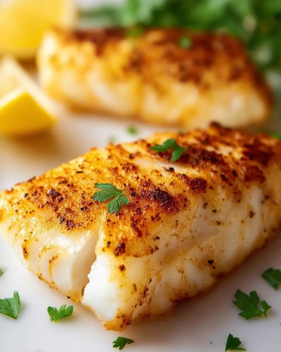 A delicious plate of Crispy and Flaky Air Fryer Cod
