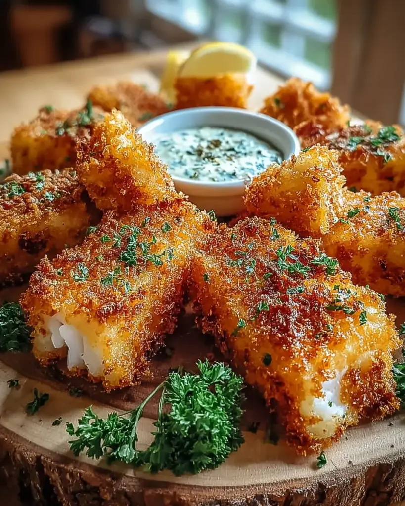 A delicious plate of Crunchy Air Fryer Fish Sticks: A Delicious and Healthy Delight