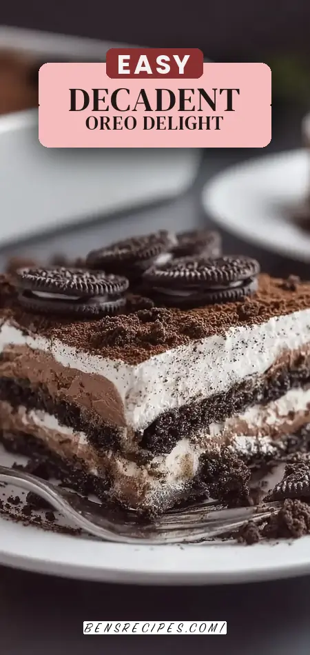 Pinterest pin (Design 2) for Oreo Cookie Lasagna