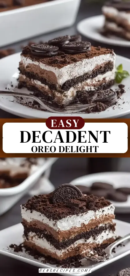 Pinterest pin (Design 3) for Oreo Cookie Lasagna