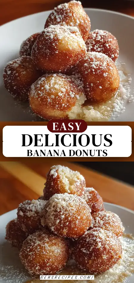 Pinterest pin (Design 3) for Banana Donut Holes
