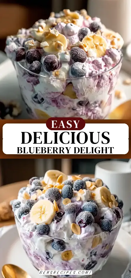 Pinterest pin (Design 3) for Blueberry Fluff Salad