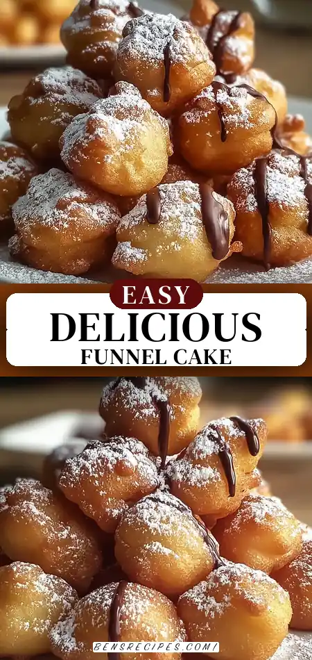 Pinterest pin (Design 3) for Funnel Cake Bites: A Delicious Twist on a Classic Fair Treat Recipe