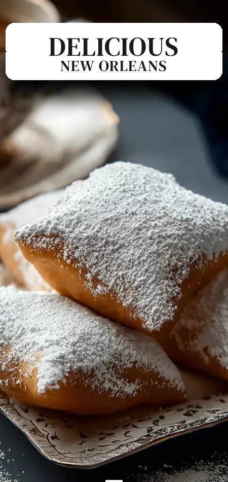 Pinterest pin (Design 2) for Classic New Orleans Beignets