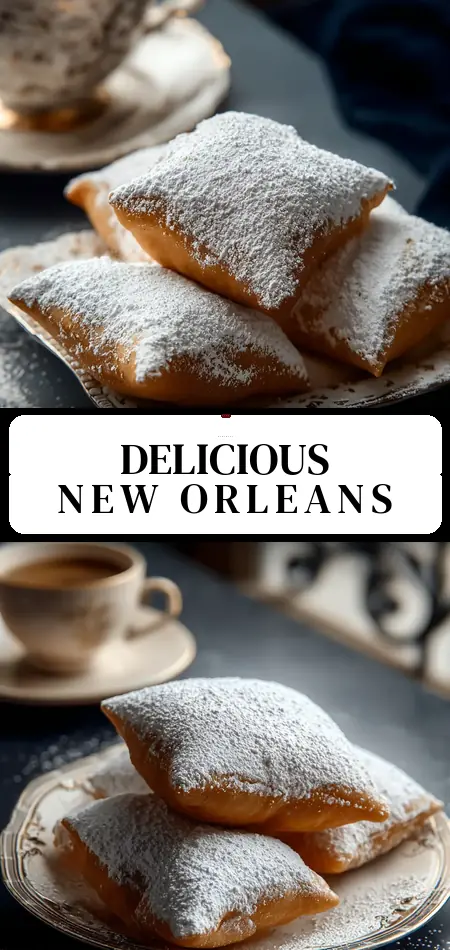 Pinterest pin (Design 3) for Classic New Orleans Beignets