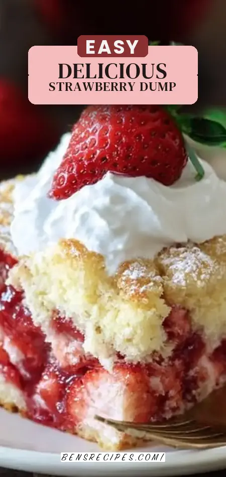 Pinterest pin (Design 2) for Strawberry Shortcake Dump Cake