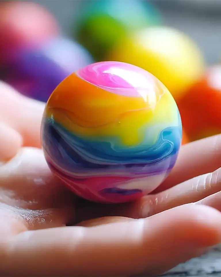A delicious plate of DIY Rainbow Bouncy Balls