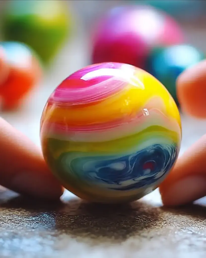 A delicious plate of DIY Rainbow Bouncy Balls