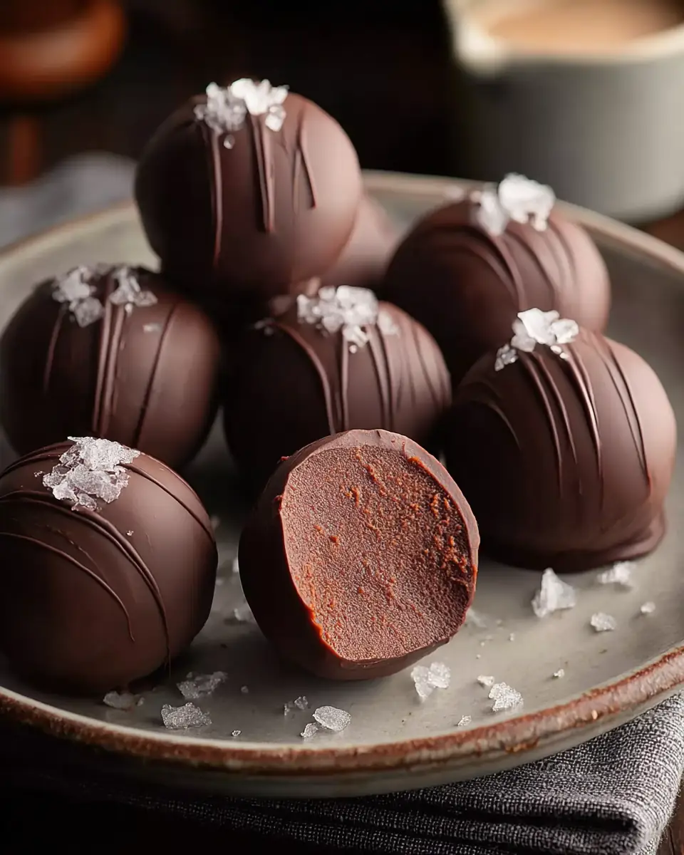 A delicious plate of Dark Chocolate Protein Balls (No Bake, Low Carb) Recipe