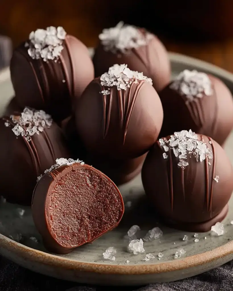 A delicious plate of Dark Chocolate Protein Balls (No Bake, Low Carb) Recipe