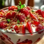 A delicious plate of Delicious Strawberry Crackle Salad for Sweet Summer Cheers