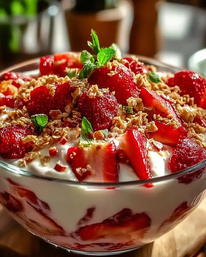 A delicious plate of Delicious Strawberry Crackle Salad for Sweet Summer Cheers