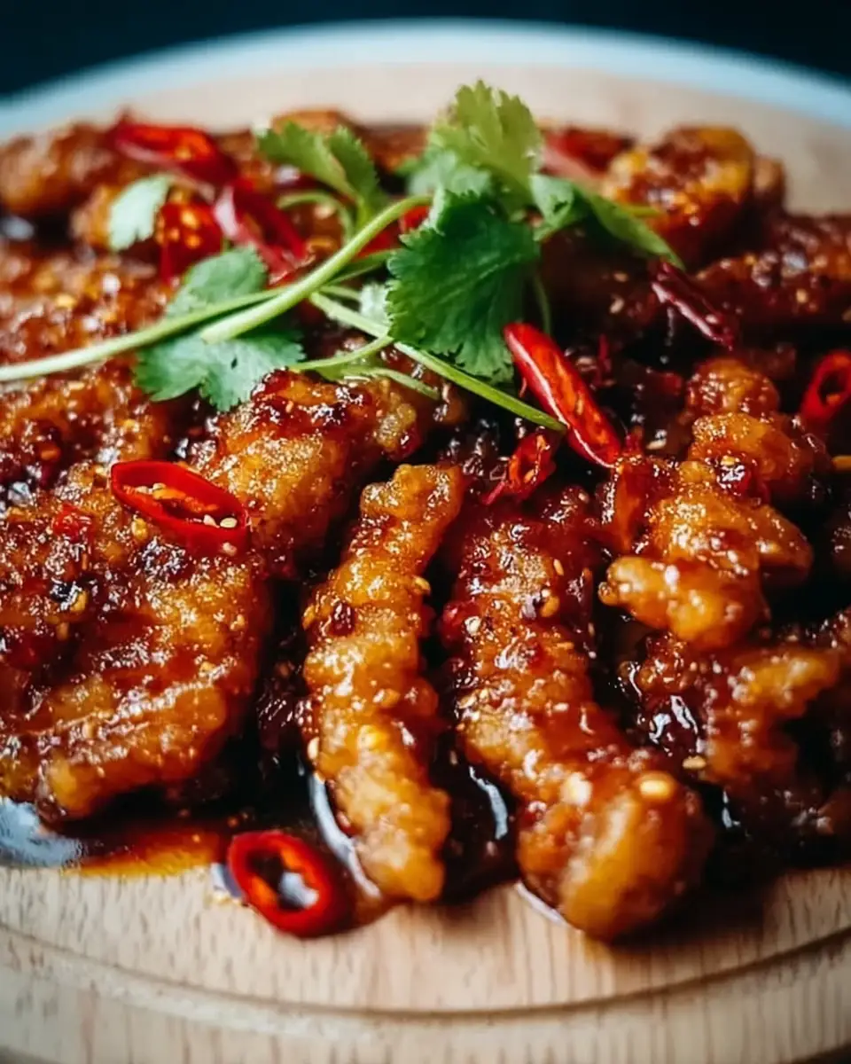 A delicious plate of Dragon Chicken