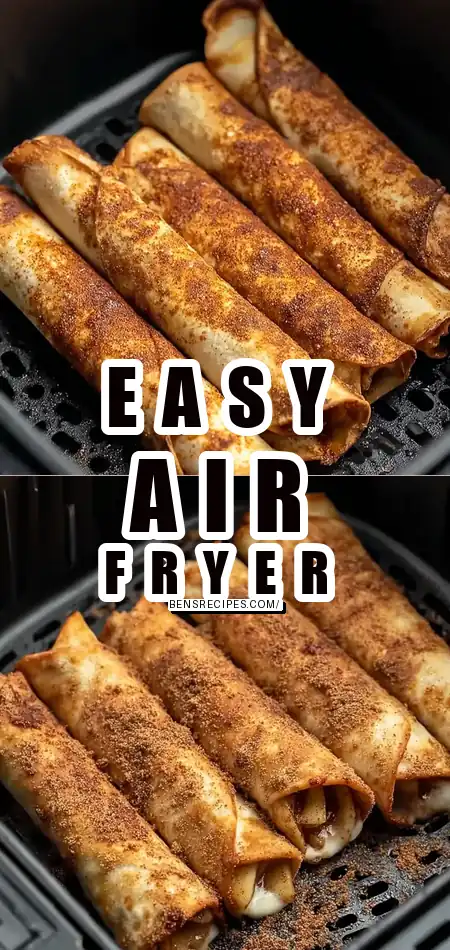 Pinterest pin (Design 1) for Easy Air Fryer Apple Pie Taquitos