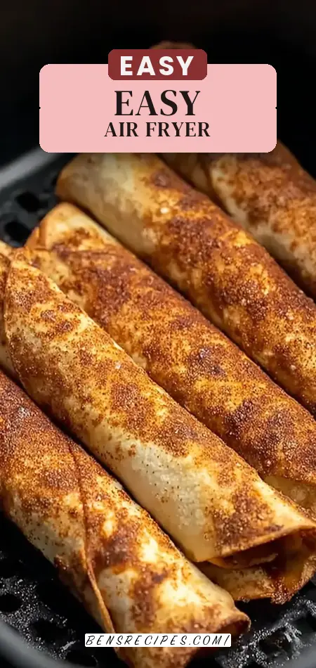 Pinterest pin (Design 2) for Easy Air Fryer Apple Pie Taquitos