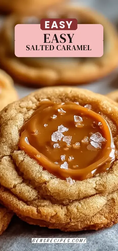 Pinterest pin (Design 2) for Irresistible Easy Salted Caramel Cookies