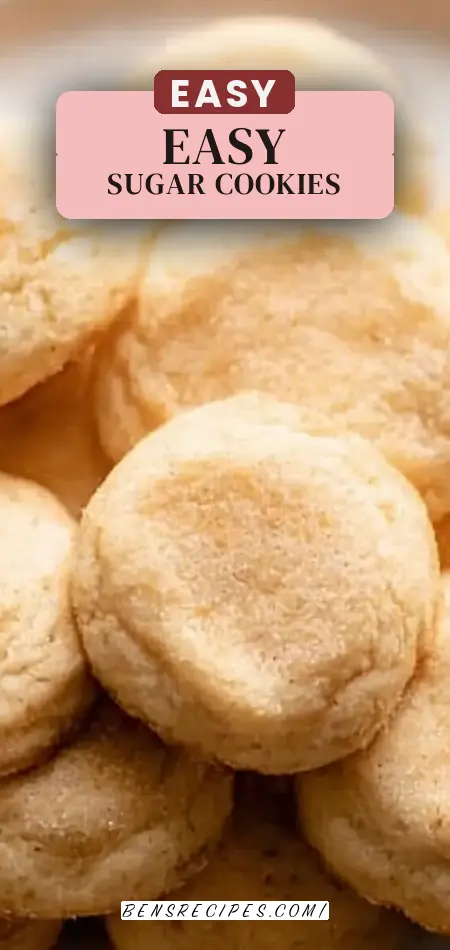 Pinterest pin (Design 2) for 3 Ingredient Sugar Cookies Recipe