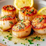 A delicious plate of Easy Air Fryer Scallops with Garlic Butter