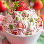 A delicious plate of Easy Strawberry Fluff