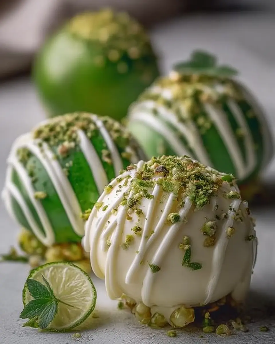 A delicious plate of Emerald Lime White Chocolate Dream Bombs