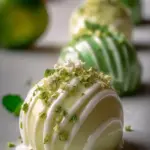A delicious plate of Emerald Lime White Chocolate Dream Bombs